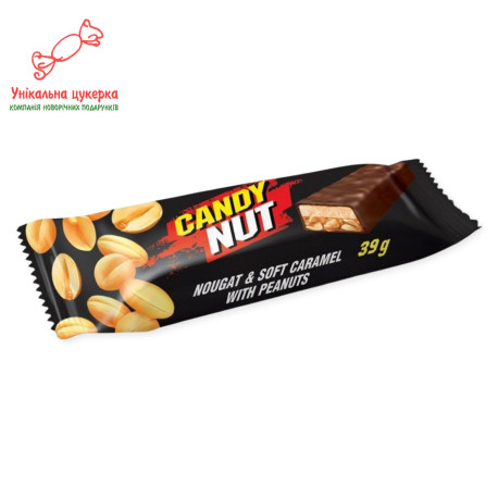 Батончик "Candy Nut з карамеллю, нугою та арахісом", Roshen