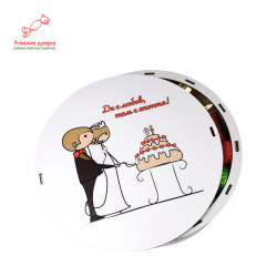 "Де є любов, там є життя" Дерев'яний бокс з солодощами№264, 1 кг (21х21х9 см)