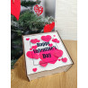 "Happy Valentine`s Day" Дерев'яний бокс з солодощами№301, (15х15х8 см)