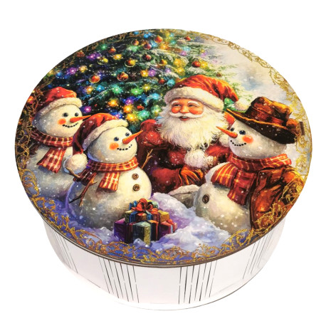 Подарунок №30/16 “Веселі друзі Санти” 1 кг (21х21х9 см, у дерев'яній коробці)