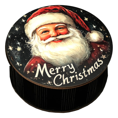 Подарунок №30/18 “Від Санти з любов’ю” 1 кг (21х21х9 см, у дерев'яній коробці)