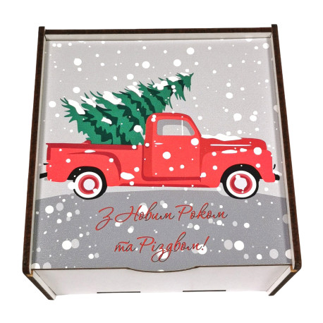 Подарунок №31/12 “Вантаж щастя”  540г (15х15х7 см, у дерев'яній коробці)