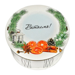 Подарунок №32/4 “Віночок з апельсинками” 515г (15х15х7 см, у дерев'яній коробці)