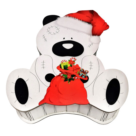 Подарунок №35 “Солодкий ведмедик” 980г (36,5х31х9,5см, у дерев'яній коробці)