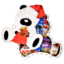Подарунок №35 “Солодкий ведмедик” 980г (36,5х31х9,5см, у дерев'яній коробці)