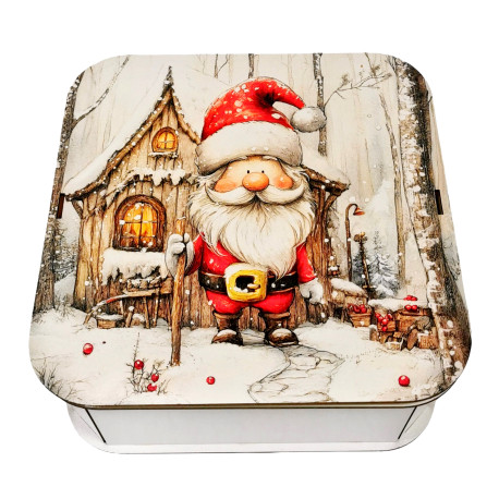 Подарунок №36/1 “Казковий Санта” 1,11 кг (21х21х9 см, у дерев'яній коробці)