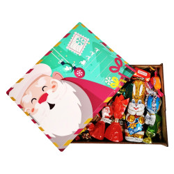 Подарунок №37 “Бандероль від Санти” 600г (20х15х10см, у дерев'яній коробці)