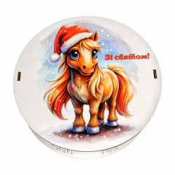 Подарунок №42/7 “Солодка зима Поні ” 245г (15х15х5см, у дерев'яній коробці)