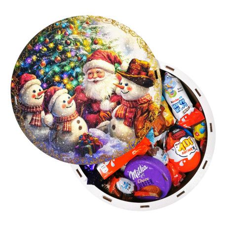 Подарунок №43/14 Milkа & Kinder “Подарунок для чемпіона" 845г (21х21х9 см, у дерев'яній коробці)