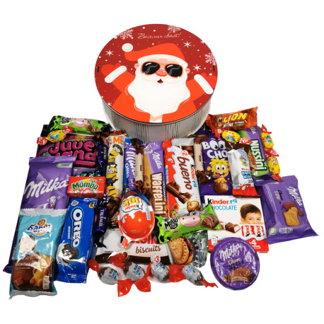 Подарунок №43/20 Milkа & Kinder “Подарунок для чемпіона" 845г (21х21х9 см, у дерев'яній коробці)