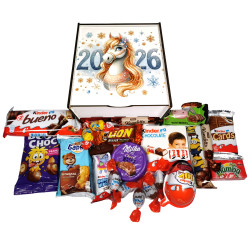 Подарунок №46/1 Kinder “Ласунчик” 450г (15х15х7 см, у дерев'яній коробці)