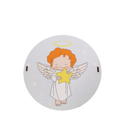 "Янголя з зіркою" Дерев’яний бокс з солодощами №102, 0,5 кг, (15х15х8 см)