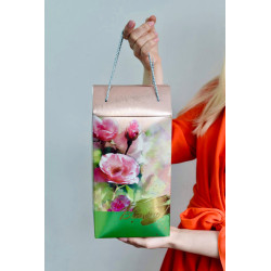 "Вітаю" Картонний бокс з солодощами №135, 1,1 кг, (15х30х9 см)