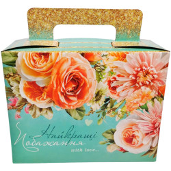 "Святковий" Картонний бокс з солодощами №134, 1 кг, (22х17х9 см)