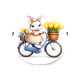 "Великодній кролик на велосипеді" Дерев'яний бокс з солодощами №278/3, (15х15х5 см)