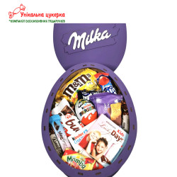 "Сюрприз Milka" Дерев’яний бокс з солодощами №116, 0,8 кг, (25х20х8 см)