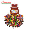 "Торт Happy Birthday" Дерев’яний бокс з солодощами №104/2, 1,7 кг, (28х24х10 см)